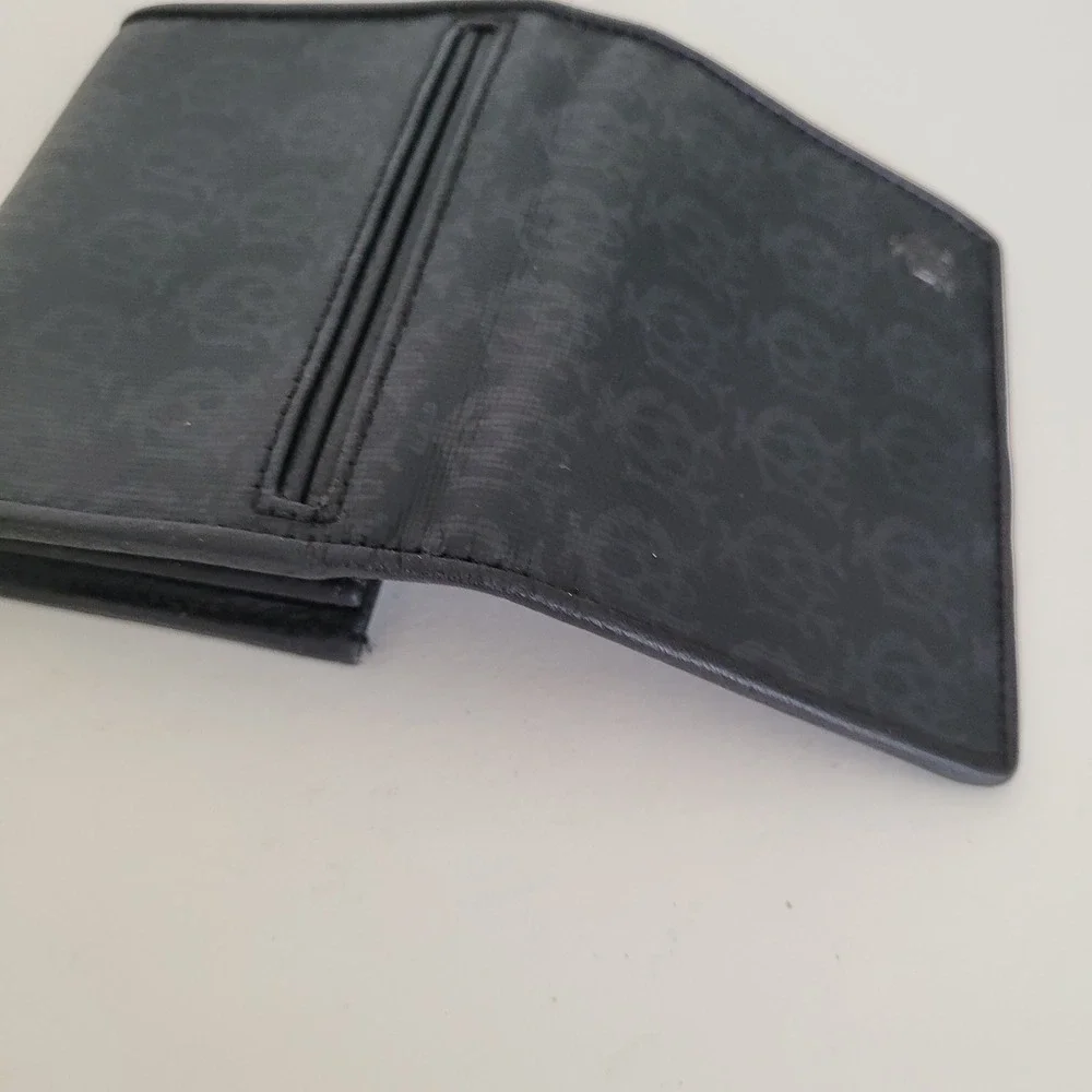 Dunhill London Signature Monogram Card Case Wallet Black Grey Coated Canvas